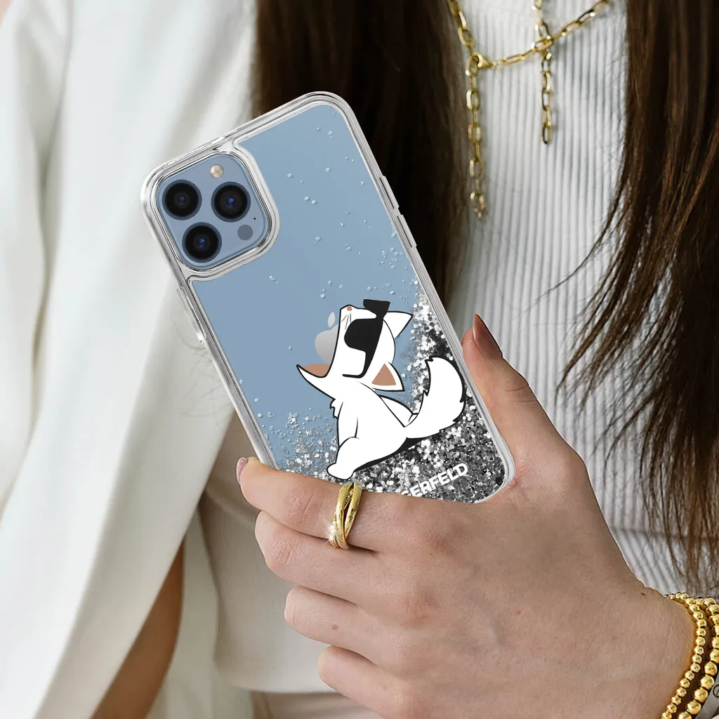 Karl Lagerfeld KLHCP13XGCFS Cover iPhone 13 Pro Max Glitter Argento - 13