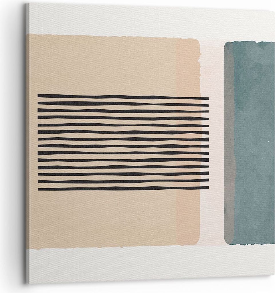 Bild auf Leinwand - Leinwandbild - Einteilig - Abstraktion Grafik Linien - 60x60cm - Wand Bild - Wanddeko - Wandbilder - Leinwanddruck - Bilder - W...