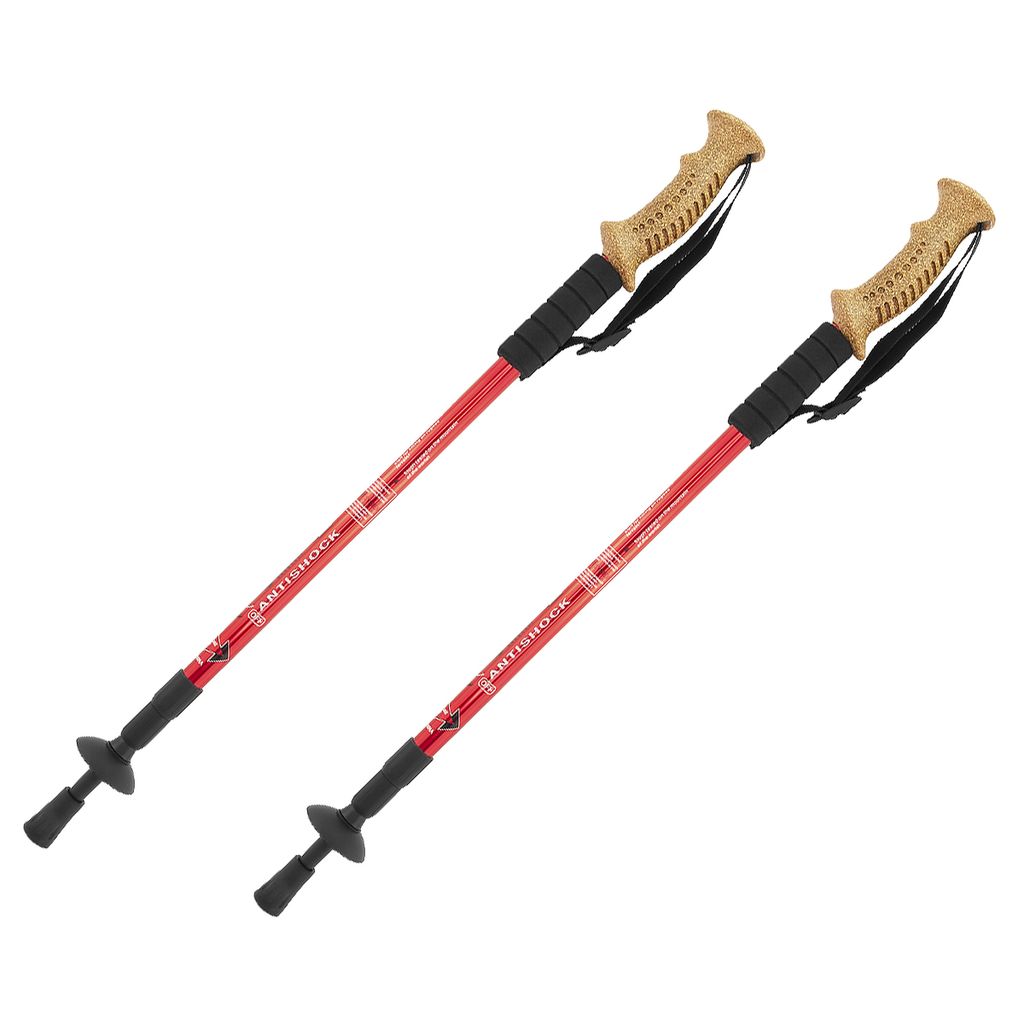 MidGard Nordic Walking Stock Teleskop Antischock Wanderstöcke aus Aluminiumlegierung mit Korkgriff & Dämpfung verstellbar in der Länge 65-135 cm...