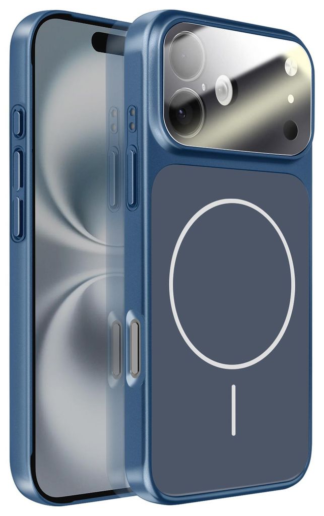 Avizar, MagSafe harte Schutzhülle mit Kamera-Schutzglas für Apple iPhone 16, Nachtblau
