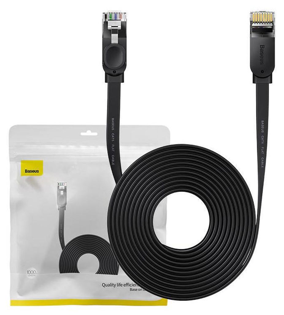 Baseus Ethernet RJ45, 1 Gbps, 10 m Netzwerkkabel (schwarz) Produktbild 