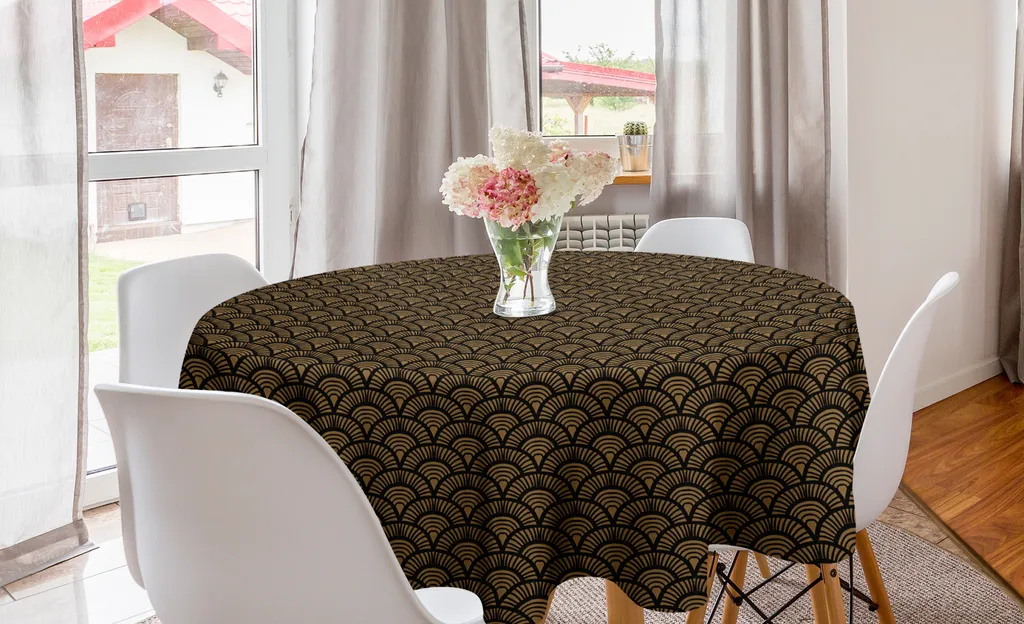 Tovaglia Design Art Déco ABAKUHAUS 150cm Conchiglie Retrò Luxury