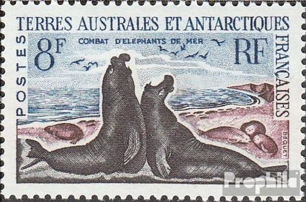 Briefmarken Französ. Gebiete Antarktis 1962 Mi 25 (kompl.Ausg.) postfrisch Freimarke:Tiere