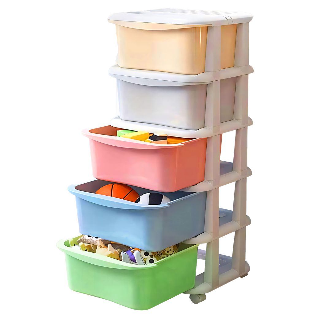 Kinderregal mit Spielzeugaufbewahrung – Mehrfarbig, 5 Produktbild 2