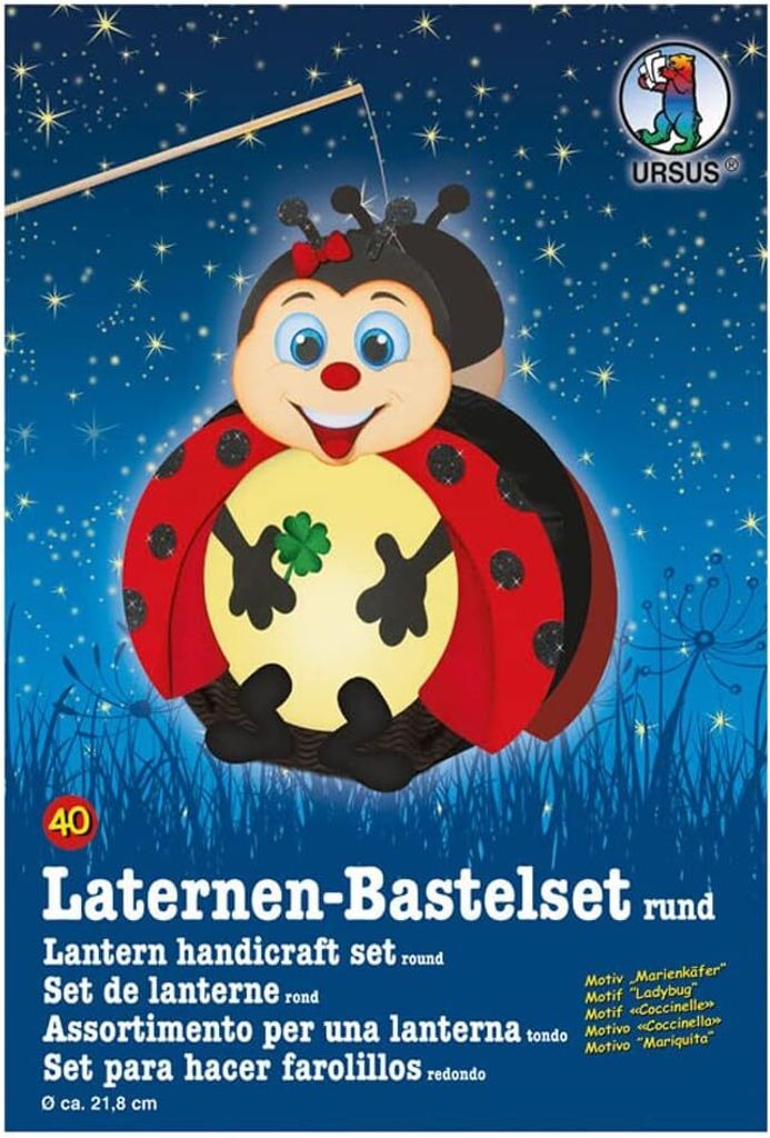 URSUS Laternenset zum Basteln 40 Marienkäfer