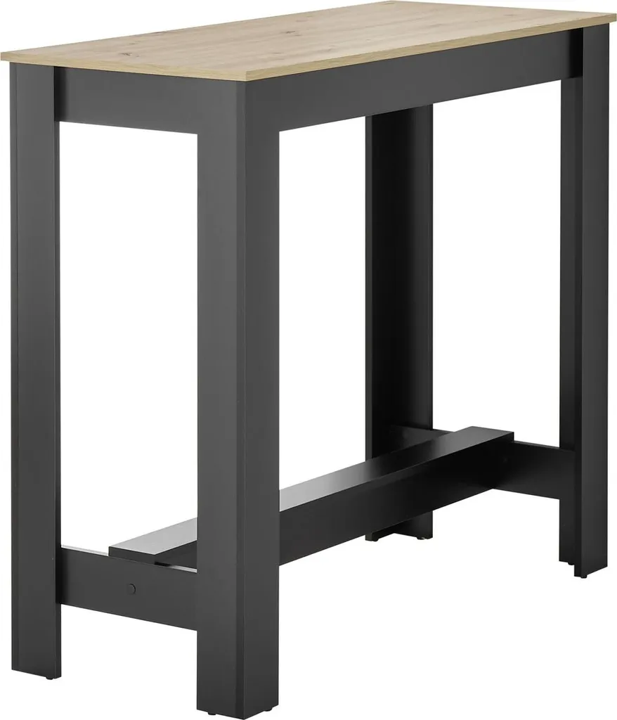 Table de bar Modesto haute en bois et métal noir - Meuble de cuisine chic