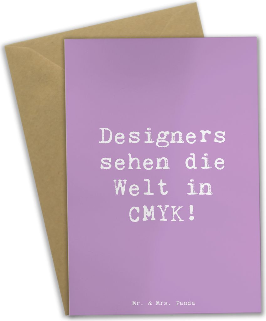 Mr. & Mrs. Panda babykarte Spruch CMYK Designer - Lavendeltraum - Geschenk, Produktentwicklung, Berufsliebe, glückwunschkarten, Industrial Design,...