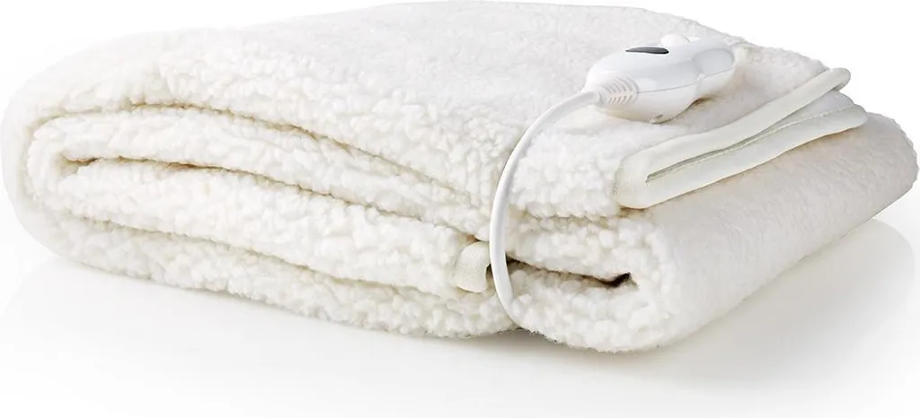 Coperta Elettrica Riscaldante 130x180 Cm – Jacquard 3D A Petali, Peluche Di Coniglio E Flanella, 6 Livelli Di Calore E Spegnimento Automatico 1-10H, Lavabile