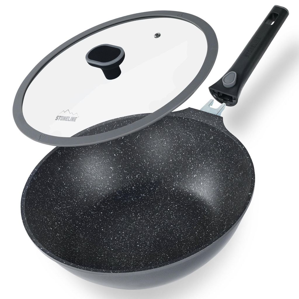STONELINE SMART Wokpfanne 30 cm | mit Deckel - Grau