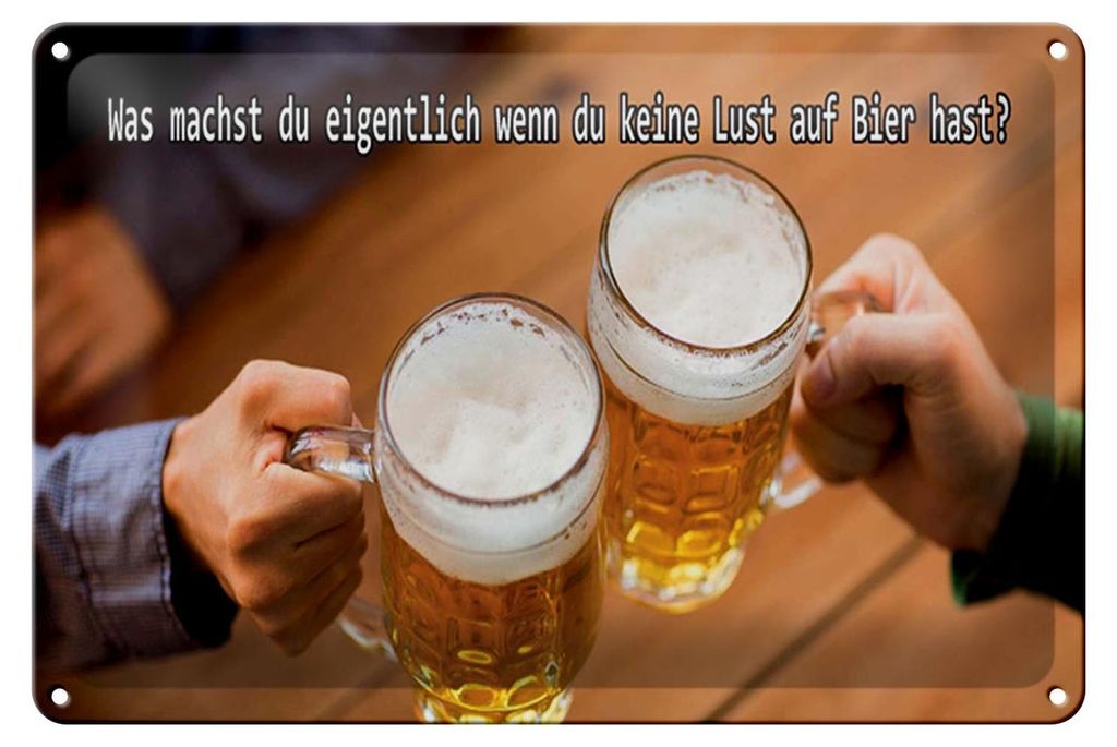 Blechschild Spruch 30x20cm Bier wenn du keine Lust hast