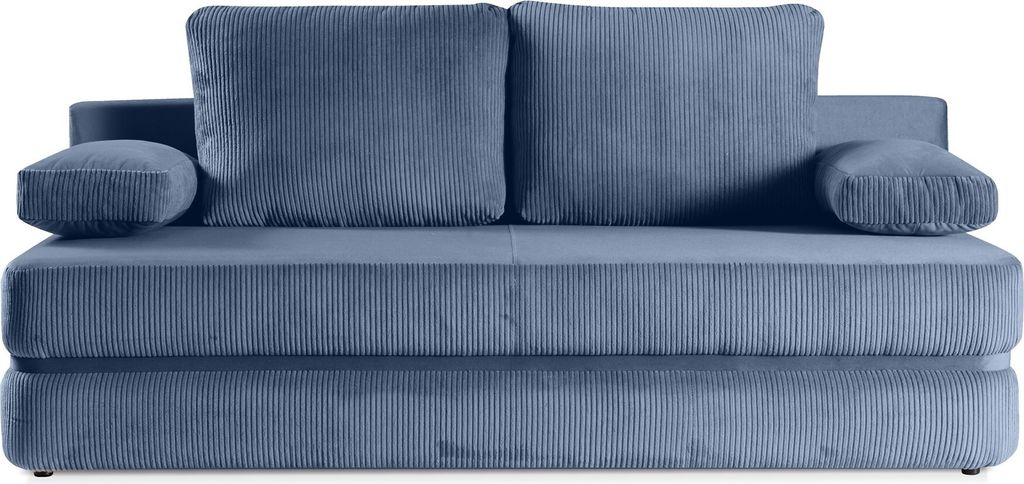 BETTSO Stilvolles CORINA Sofa mit Schlaffunktion Blau