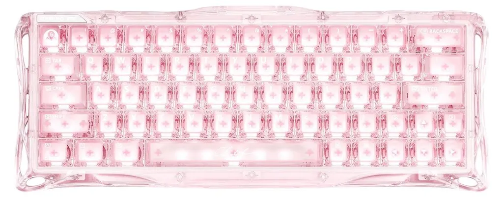 Clavier Gamer Magnétique Mercury V60 GravaStar Crystal Rose 75% Rose