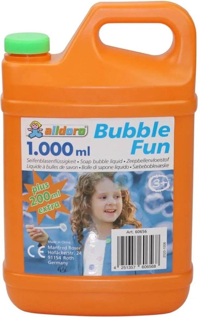 alldoro 60656 - Navulkanister voor zeepbellen, 1200 ml. Productafbeelding 