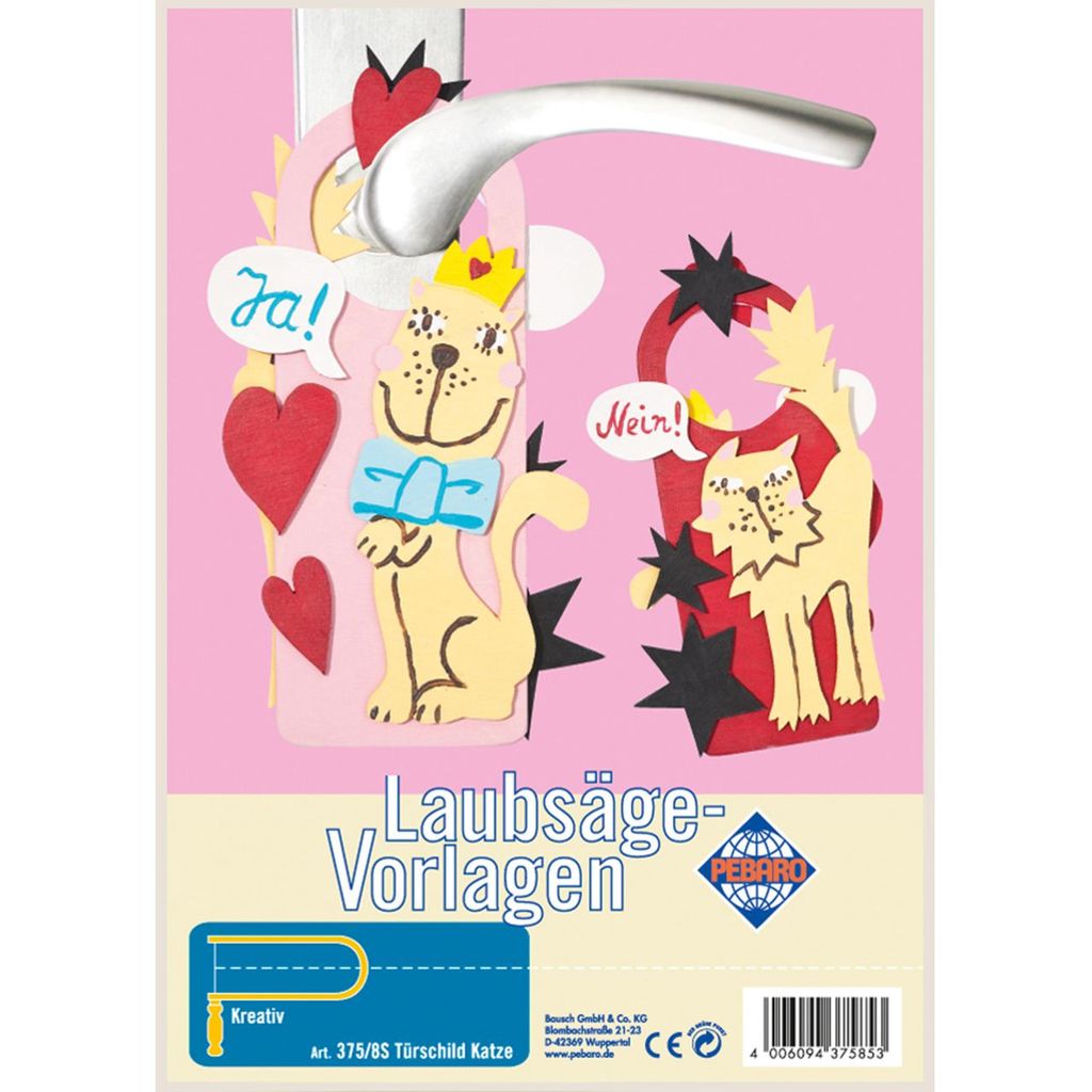 PEBARO Laubsägevorlage Türschild Katze