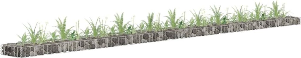 The Living Store Gabionen-Hochbeet Verzinkter Stahl 450x30x10 cm