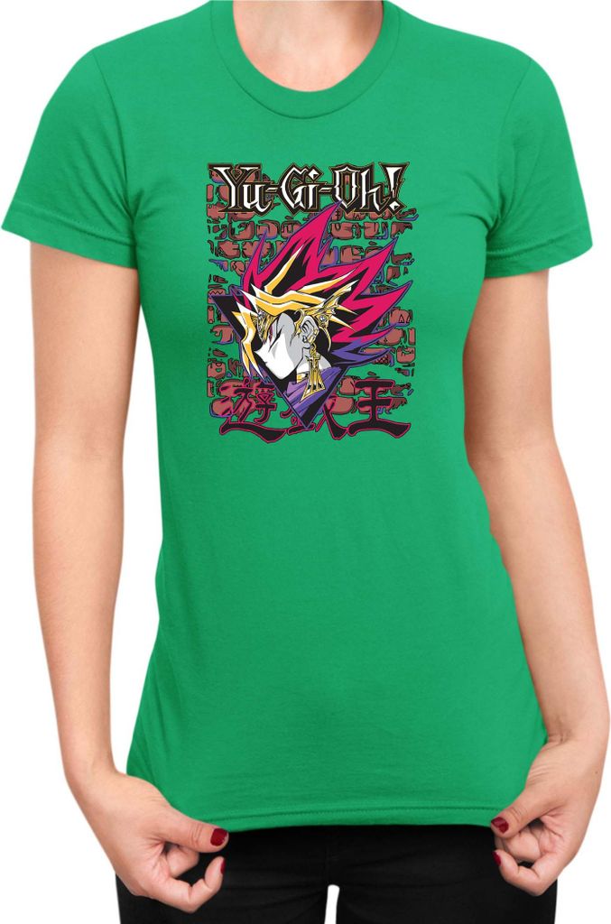Damen T-Shirt Japan Manga Anime Comics Yu Gi 024, Lady L / Grün