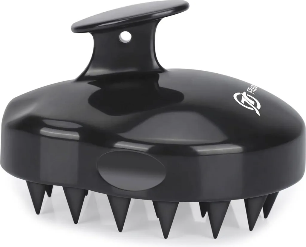 Brosse à shampooing ergonomique et lave-cheveux stimulant noir