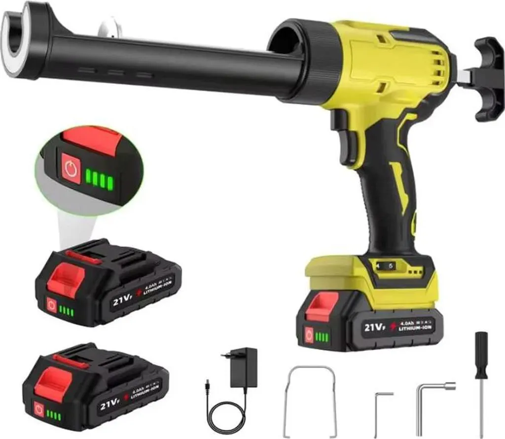 Pistola Incollatrice a Batteria Gialla - Doppia Batteria per Fai-da-Te