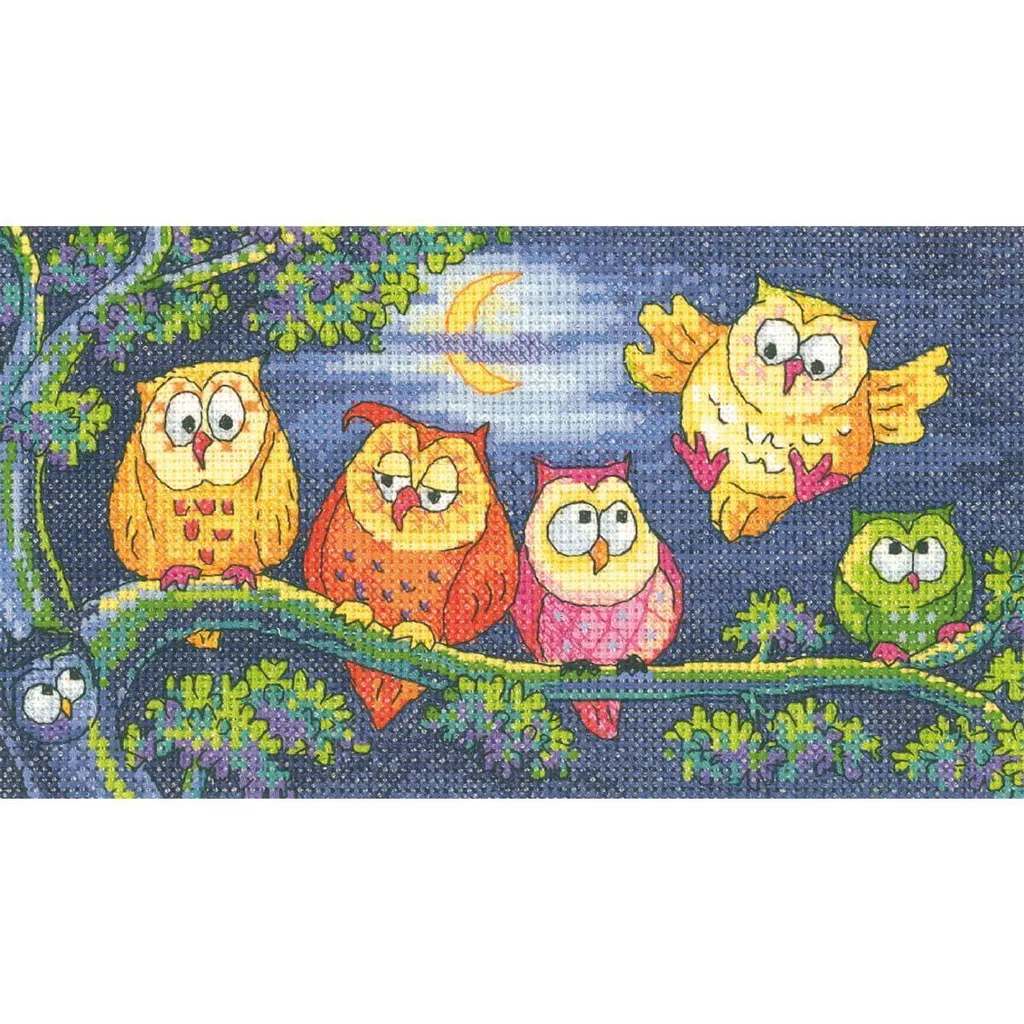 Kit Point de Croix Heritage Un cri de hibou (a) modèle bfho1296-a 20x11cm