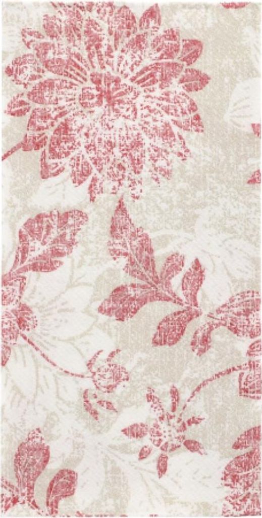 50 Servietten "ROYAL Collection" 1/8-Falz 40 cm x 40 cm bordeaux "Flowers"