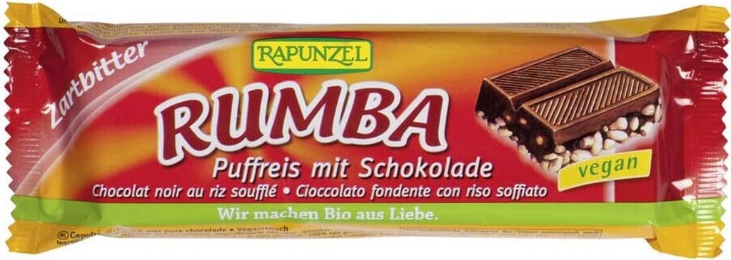 Rapunzel - Rumba Barre de riz soufflé noir - 50g Image du produit 