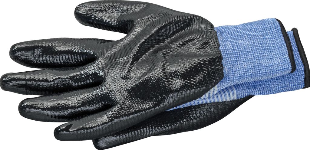 2 Paar Handschuhe AquaGrip Nitril EN388 Gr.8 (M) genoppt, rutsch-, abrieb-, durchstich- & reißfest, Allzweck, wasserdicht