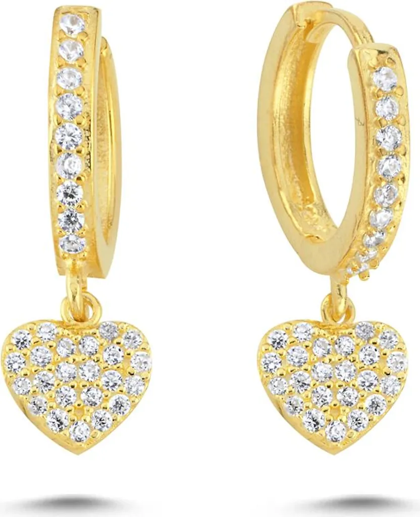 Boucles d'oreilles cœur argent et or, cadeau idéal femme et fille