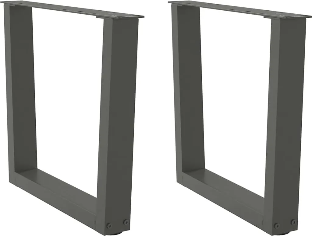 Piedi Tavolino Industriali a V 2 Pezzi Antracite 50 cm Acciaio DIY