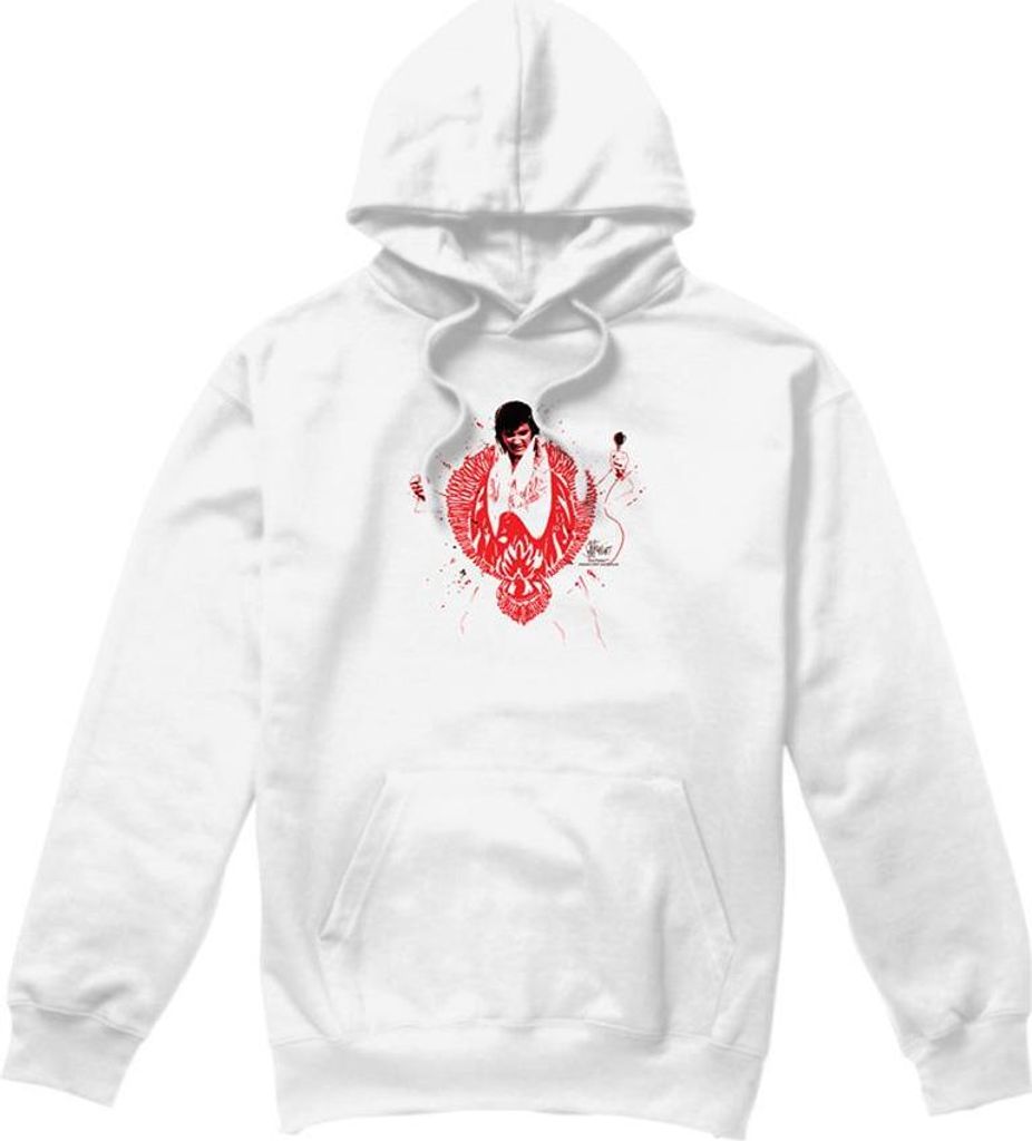 Elvis Presley - "Red Pheonix" Kapuzenpullover für Herren/Damen Uni TV32476 (S) (Weiß)