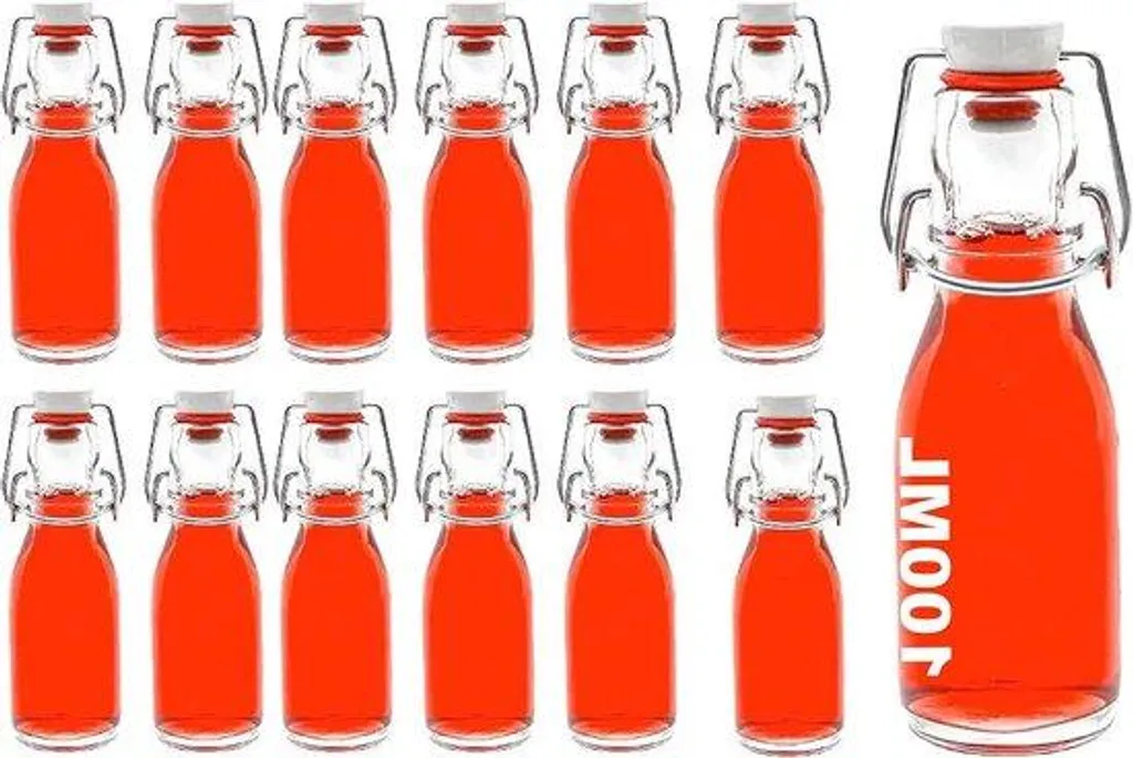 Bouteille en verre pour gin artisanal et huile - Set de 12 x 100 ml