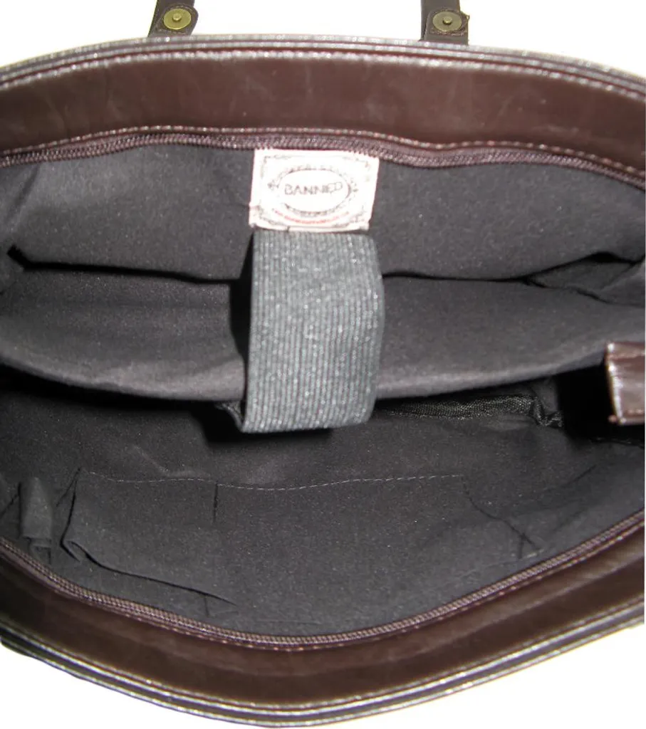 Grand sac à main Steampunk marron Banned idéal pour vos conventions
