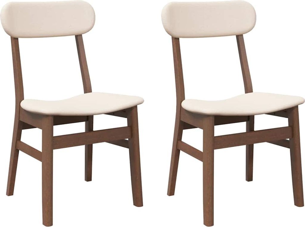 Möbel Esszimmerstühle mit Kissen 2er-Set - Küchenstuhl Modernes Design -Braun Massivholz Gummibaum - Top6613614