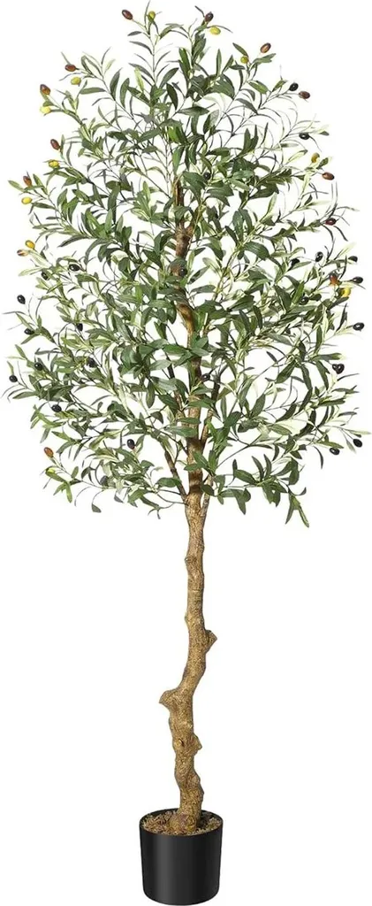 Olivier artificiel 180 cm avec olives réalistes et pot - Style Bonsaï