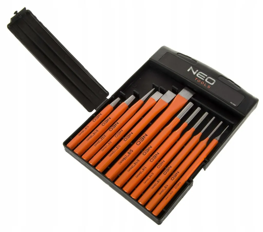 Set de forets et burins NEO TOOLS 12 pcs en chrome-vanadium durable - 12