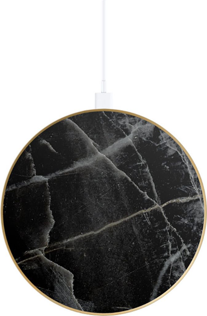 IDEAL OF SWEDEN, Drahtloses Qi-Ladegerät für Smartphones/AirPods 10W Modell Thunder Marble, Schwarz