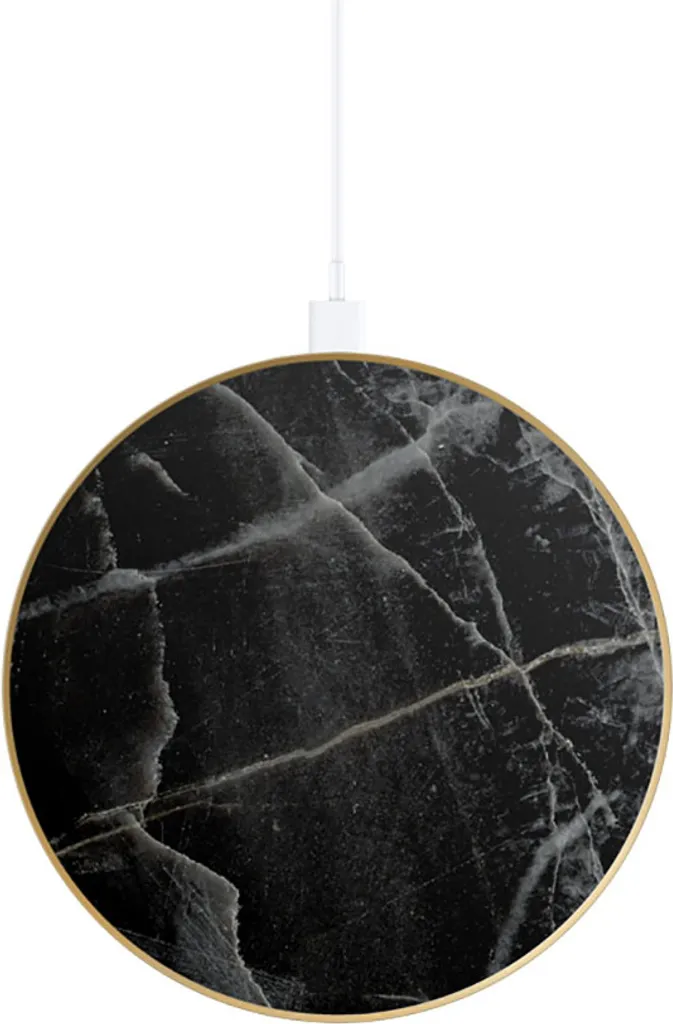 IDEAL OF SWEDEN, Caricatore wireless Qi per smartphone/AirPods 10W modello Thunder Marble, nero