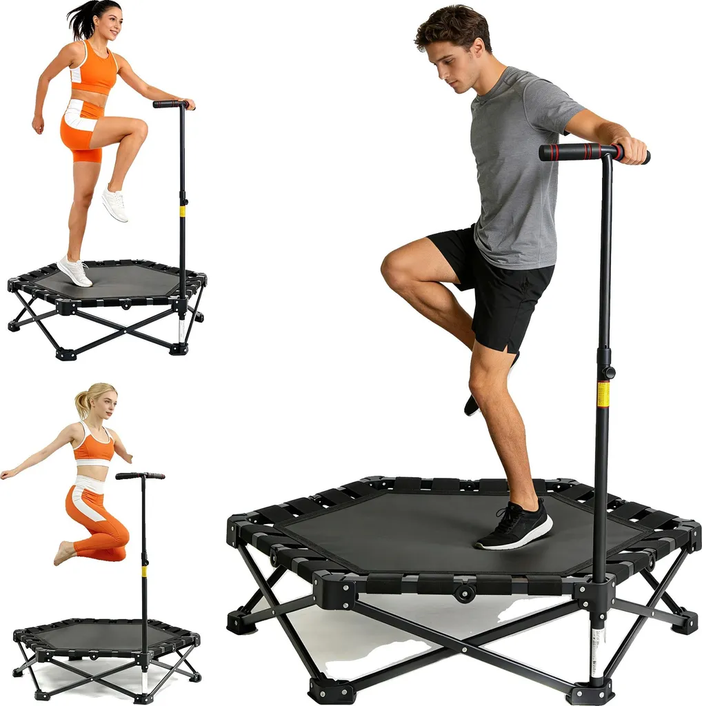 Trampoline pliable 36'' pour fitness à domicile et exercices de cardio