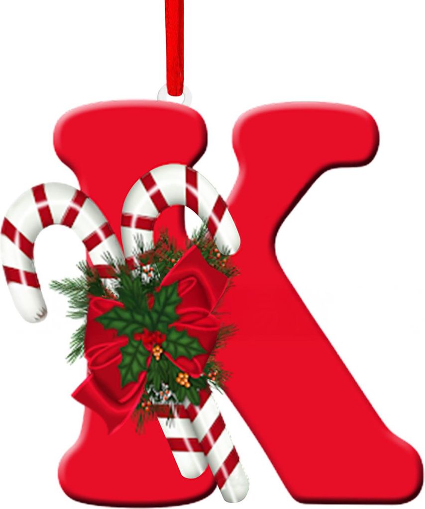 Weihnachtliche Acrylbuchstaben-Hängedekoration für den Auto-Rückspiegel, Weihnachtsbaum-Alphabet A bis Z, Anhänger für die Weihnachtsfeier