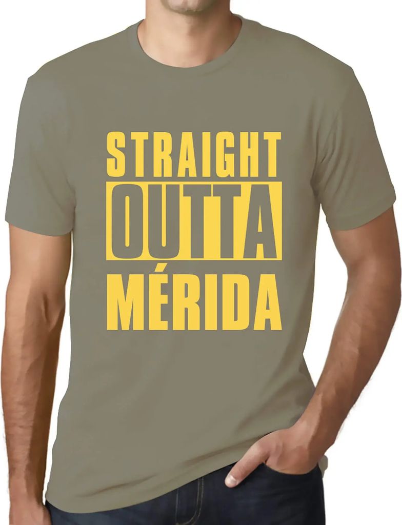 Herren Grafik T-Shirt Direkt aus Mérida – Straight Outta Mérida – Öko-Verantwortlich Vintage Jahrgang Kurzarm Lustige Druck Geburtstag Gesch...