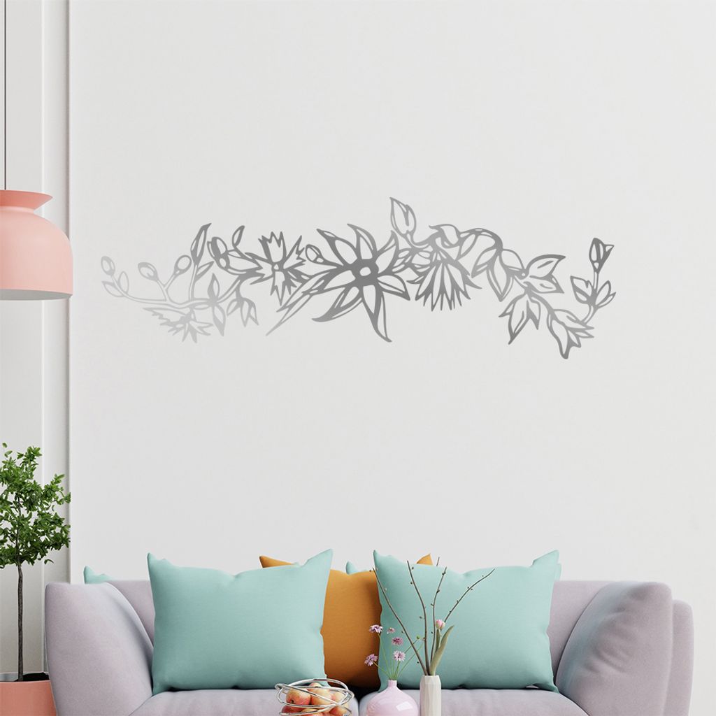 Blumen -Ranken Wandtattoo in 6 Größen - Wandaufkleber Wall Sticker - Dekoration, Küche, Wohnzimmer, Schlafzimmer, Badezimmer