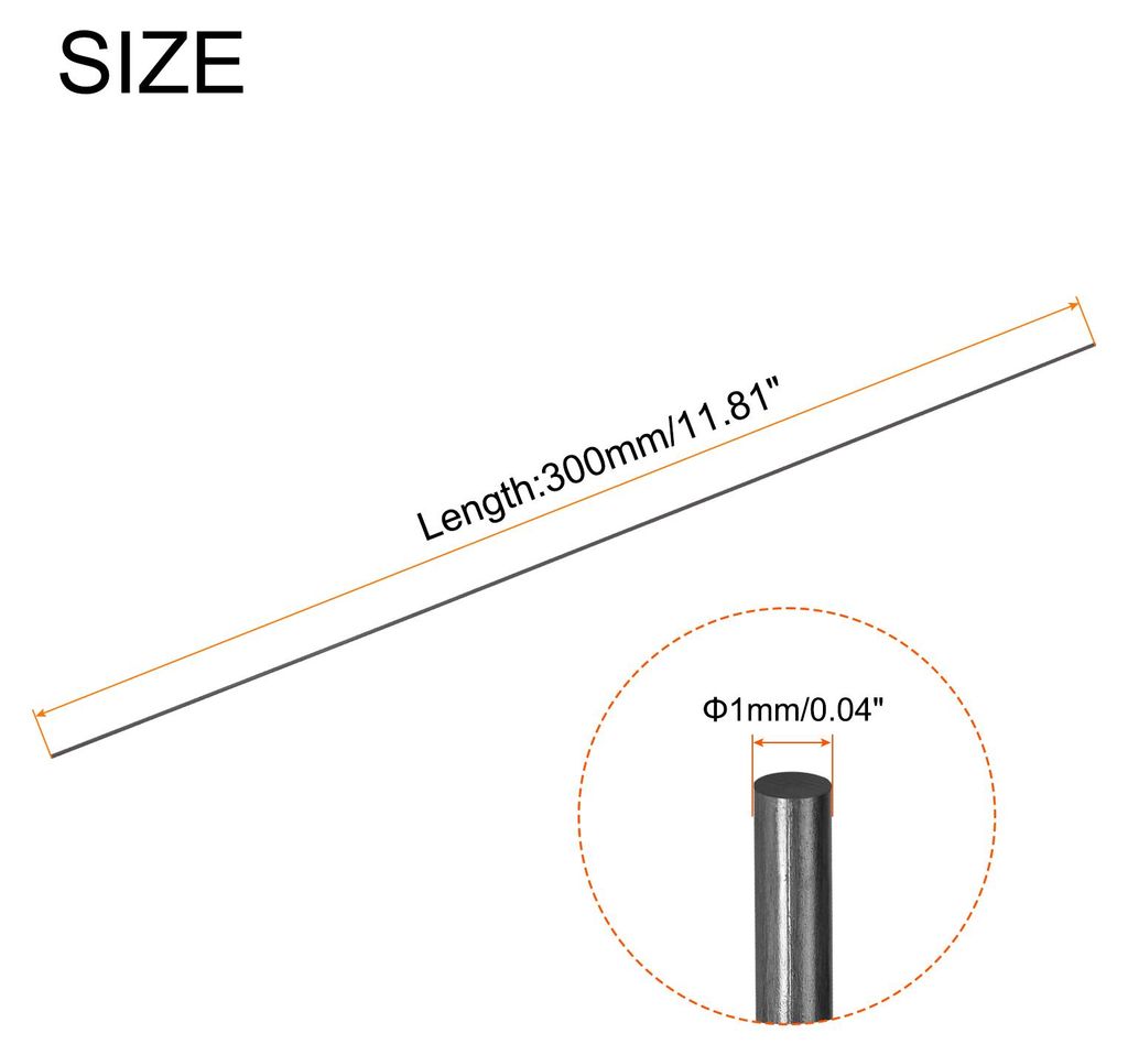 Kohlefaserstab, 1mm x 300mm Kohlefaserstange fš¹r RC Flugzeug Basteln Drachen Flš¹gelrohr Quadcopter Arm Reparatur Pack mit 12 Stš¹ck