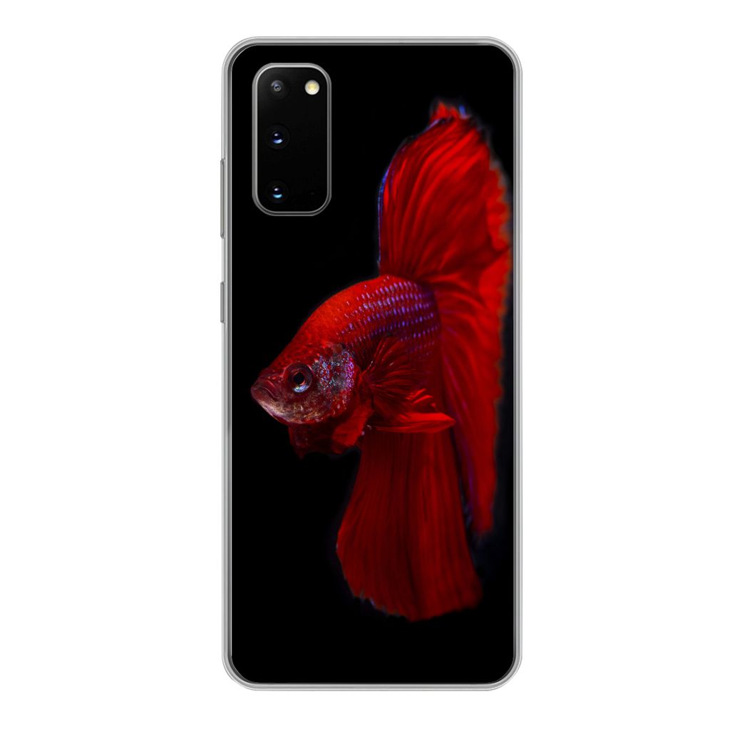 MuchoWow Handyhülle Schutzhülle Hülle für Samsung Galaxy S20 Fische - Tiere - Rot Silikon Softcase Handy Hülle - Bild