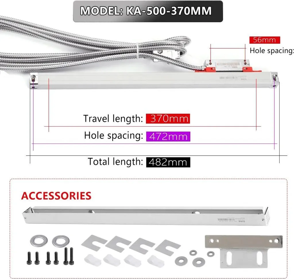 Codeur Linéaire Optique 370mm de Haute Résolution 5 Microns Sortie TTL - 2