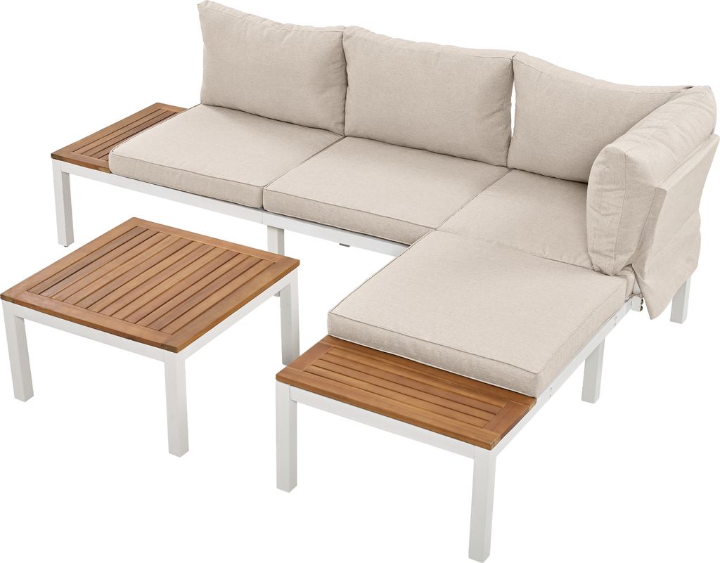 Merax Gartenlounge-Set aus Akazienholz, 3-tlg.Gartenmöbel Produktbild 10