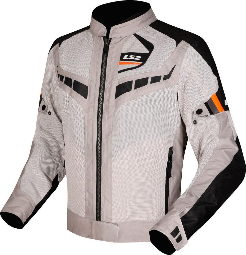 LS2 Garda Air Damen Motorrad Textiljacke, hellgrau/orange, 5XL