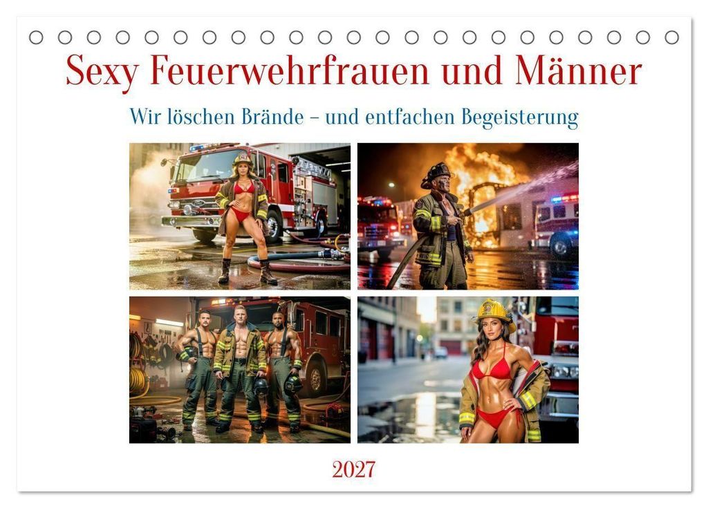 Sexy Feuerwehrfrauen und Männer (Tischkalender 2027 DIN A5 quer), CALVENDO Monatskalender
