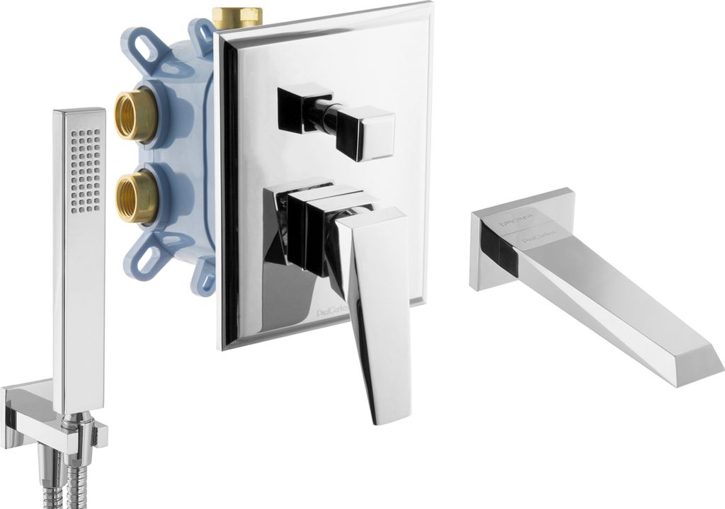 PaulGurkes Wannenarmatur Unterputz Armatur eckig Einhandmischer Wanneneinlauf