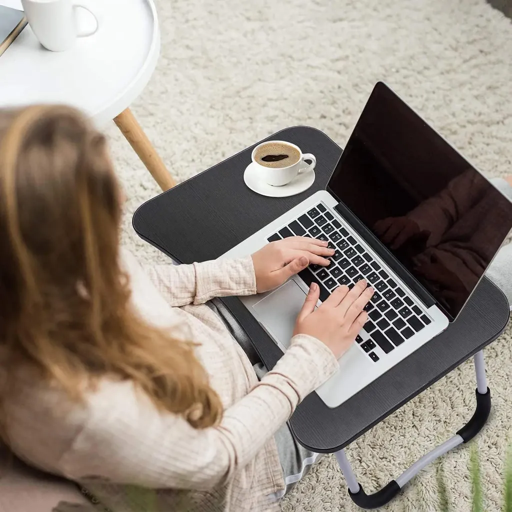 Table petit déjeuner au lit et support PC portable pliable polyvalent - 4