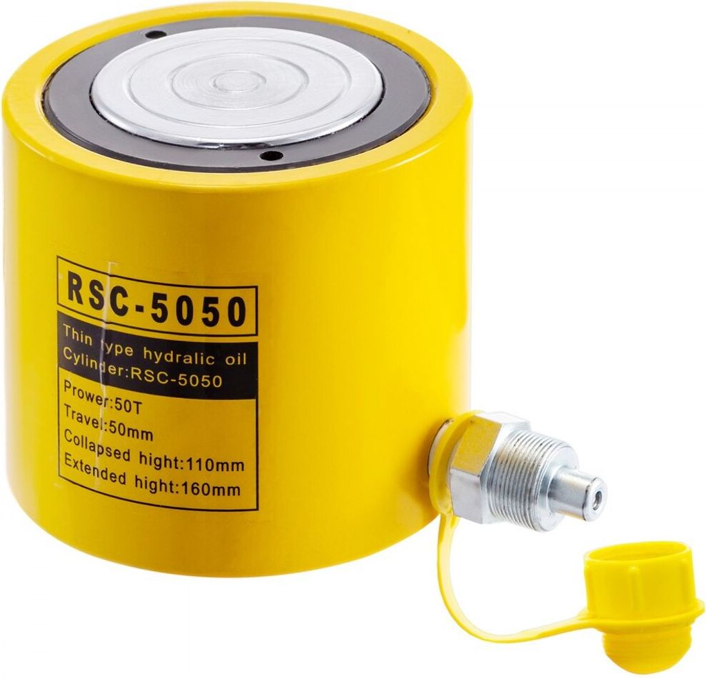 Hydraulikzylinder 50 t Wagenheber - 50 mm Hub Einfachwirkend - Schwerlastwagenheber bis 110.000 lbs - Heber für Schweißer, Karosserie und Maschinen