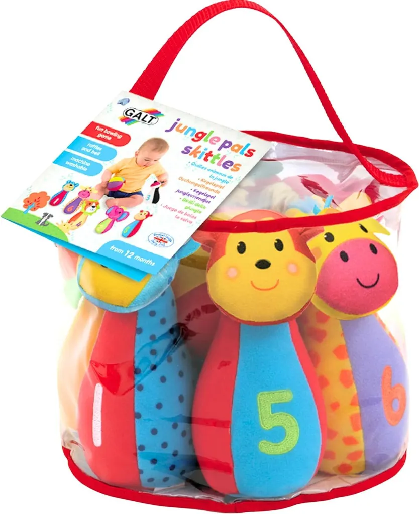 Jeu de Quilles en Tissu Animaux de la Jungle pour Éveil Bébé Galt